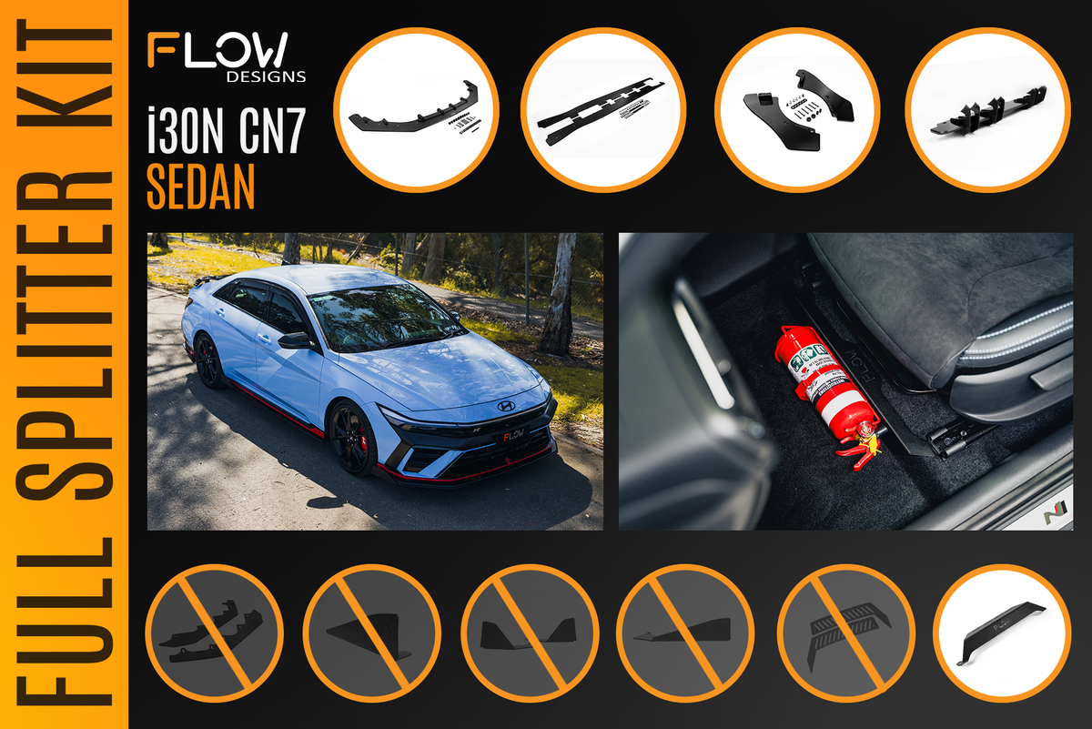 CN7 V2 i30N Sedan FL 2024+ Full Lip Splitter Set