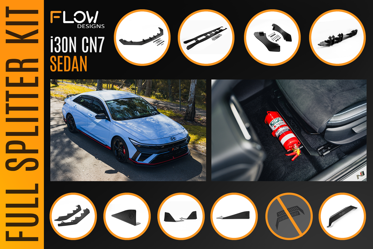 CN7 V2 i30N Sedan FL 2024+ Full Lip Splitter Set