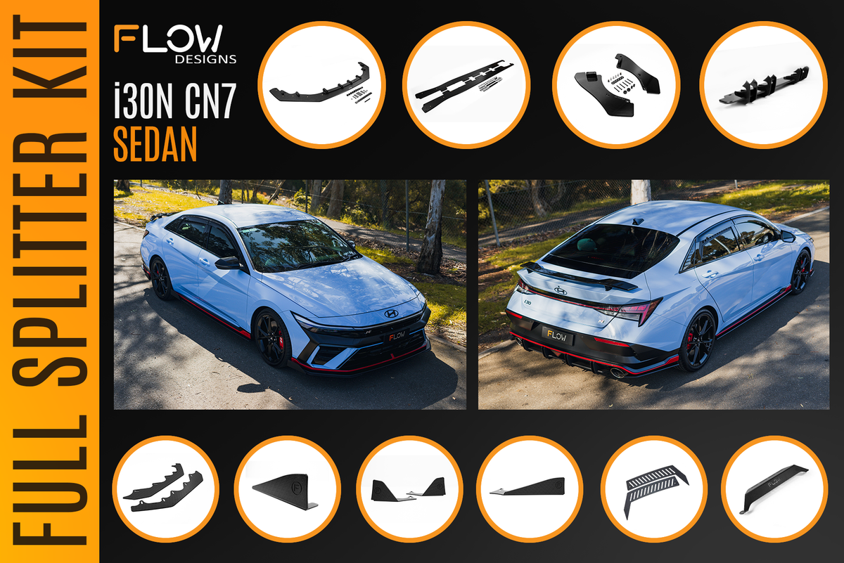 CN7 V2 Elantra N Sedan Facelift V2 - 2024+ Full Lip Splitter Set