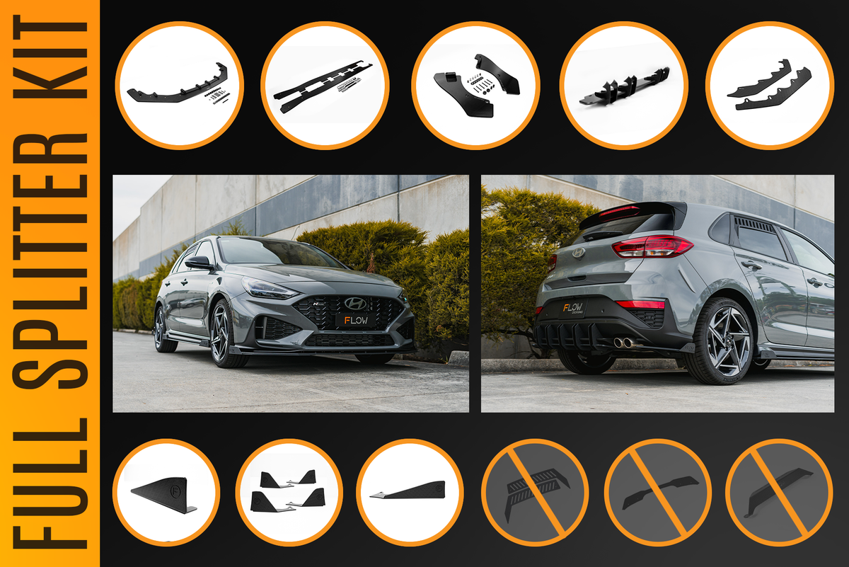 i30N-Line Hatch PDe.V6 FL 2024+ Full Lip Splitter Set