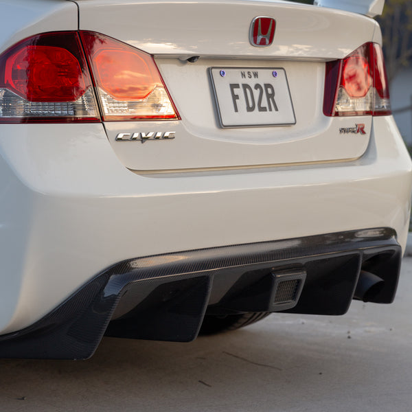 STREET ELEMENT FEEL'S Style Rear Under Diffuser & LED For 2007-2011 Honda FD2 Civic Type R [Carbon Fibre]
