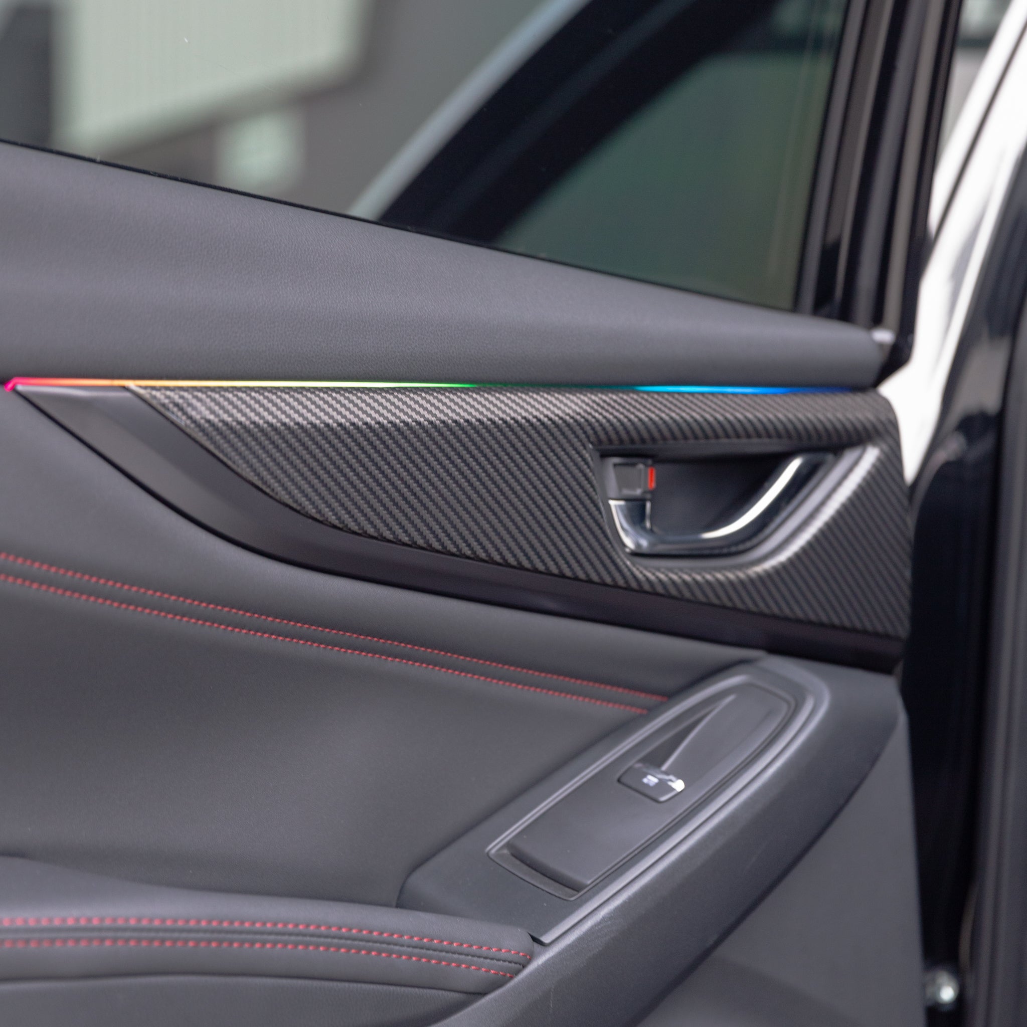 FloKraft Dry Carbon Fibre Front & Rear Inner Door Handle Trim Covers for Subaru WRX (VB) & WRX Sportswagon (VN) 2022-2025