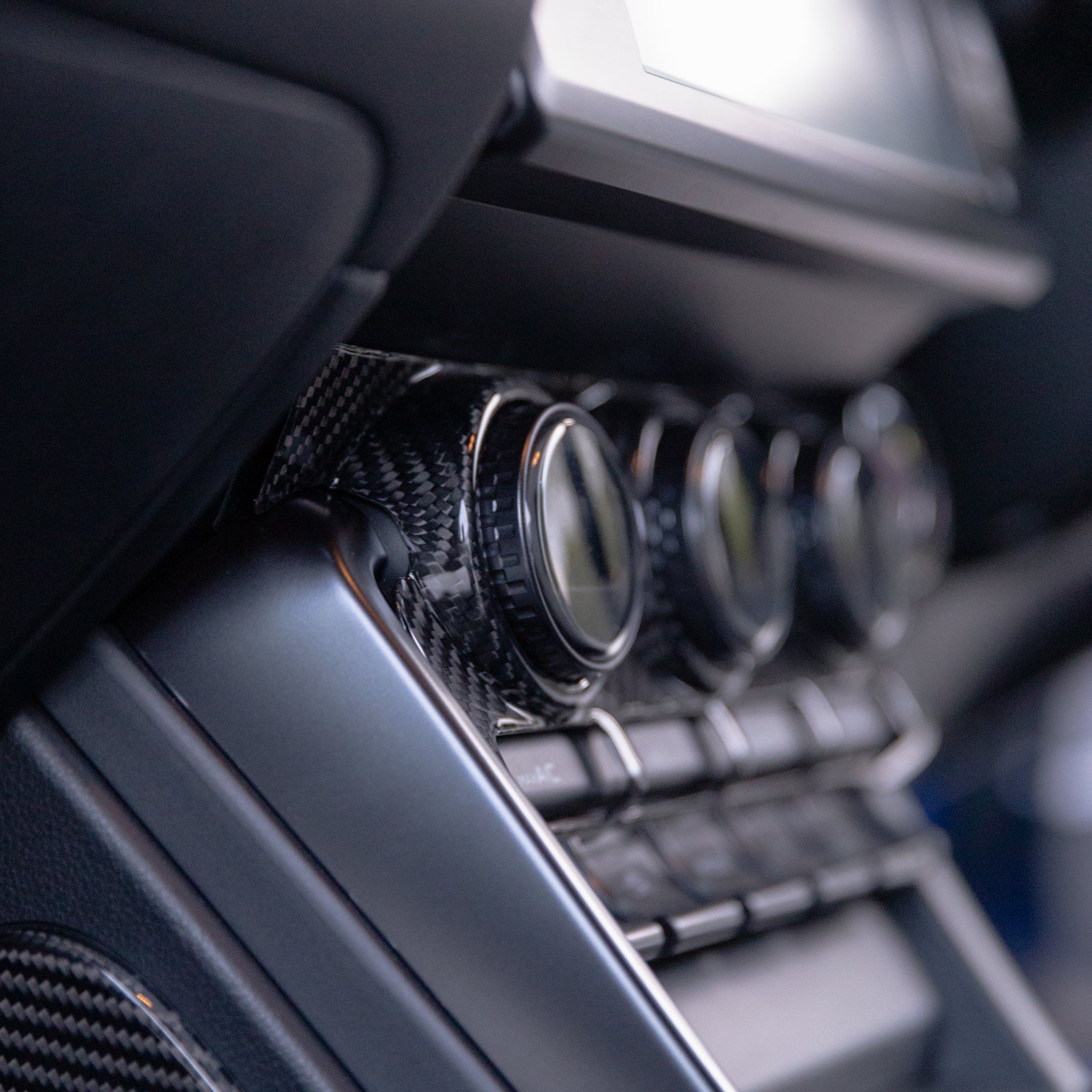 FloKraft Dry Carbon Fibre Centre Knob Panel Cover for Subaru BRZ (ZD8) & Toyota GR86 (ZN8) 2022-2026