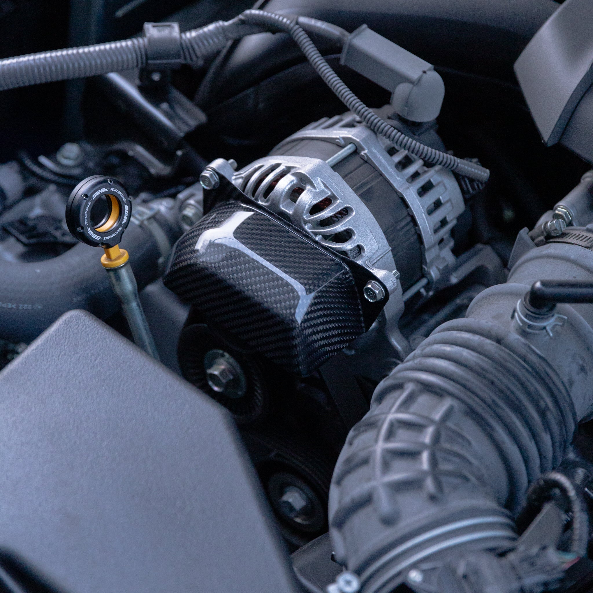 FloKraft Dry Carbon Fibre Engine Bay Pulley Covers For Subaru BRZ ZD8 / Toyota GR86 ZN8 2022+