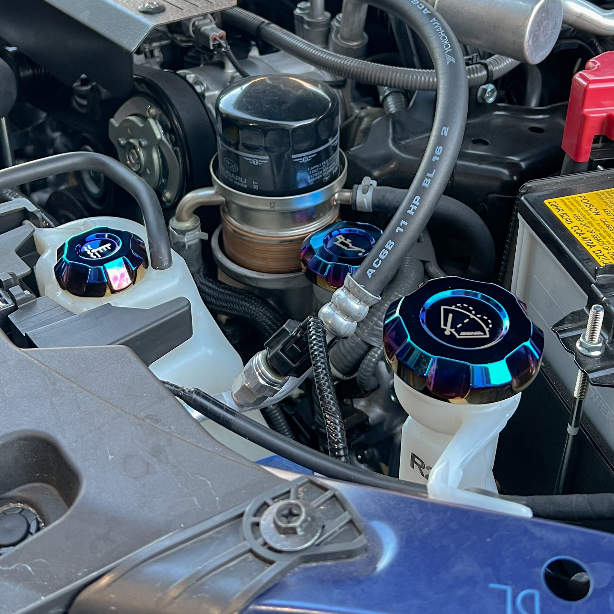 SUYA Car Supplies - Engine Bay - Oil Caps (Titanium) for Subaru BRZ / Levorg / WRX & Other Models