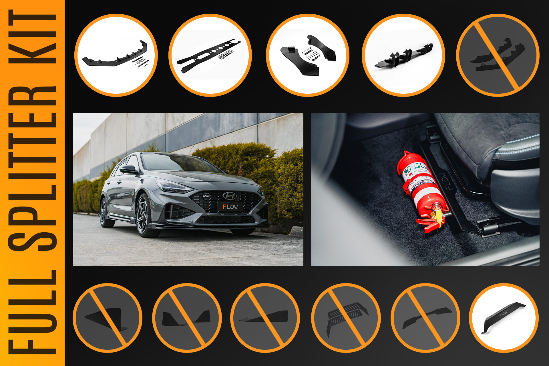 i30N-Line Hatch PDe.V6 FL 2024+ Full Lip Splitter Set