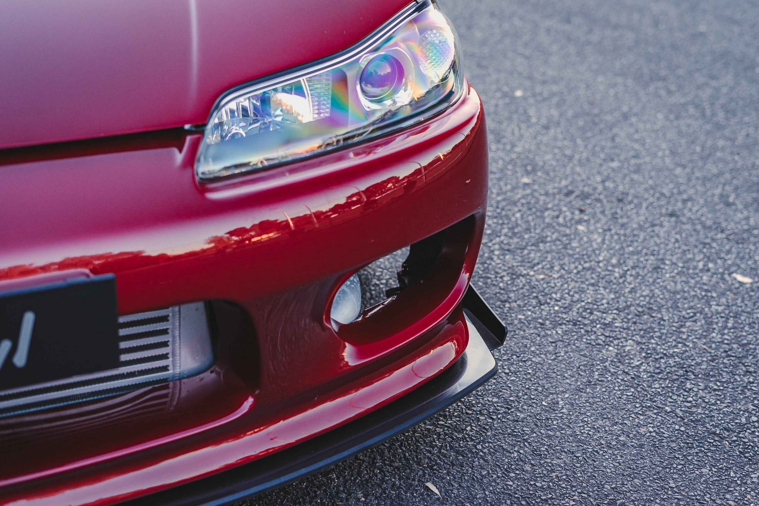 DEMO STOCK - S15 / 200SX Front Lip Splitter (For Standard Front Bar) - GLOSS BLACK