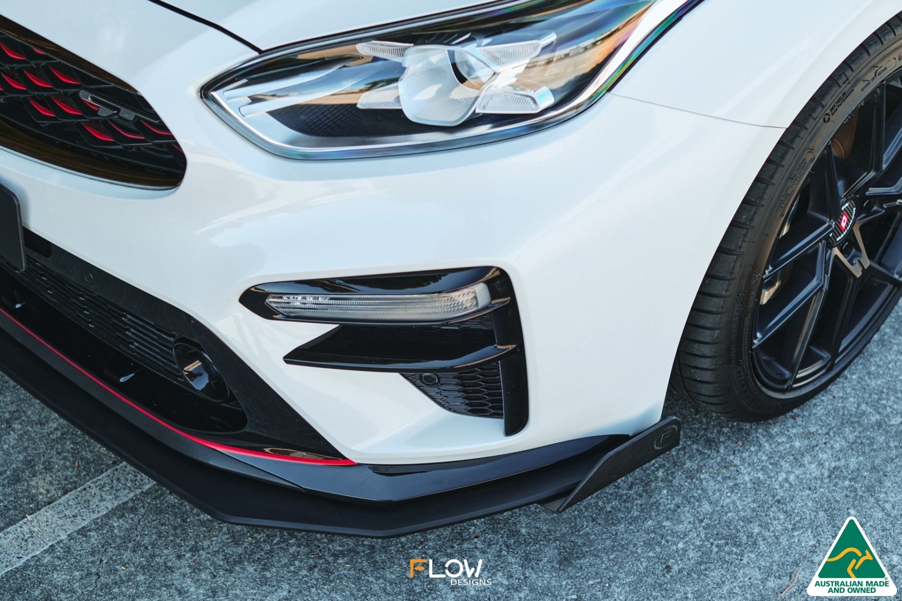 DISCONTINUED SANDED MATTE FINISH - Cerato GT PFL Front Lip Splitter & Reinforcement Brackets