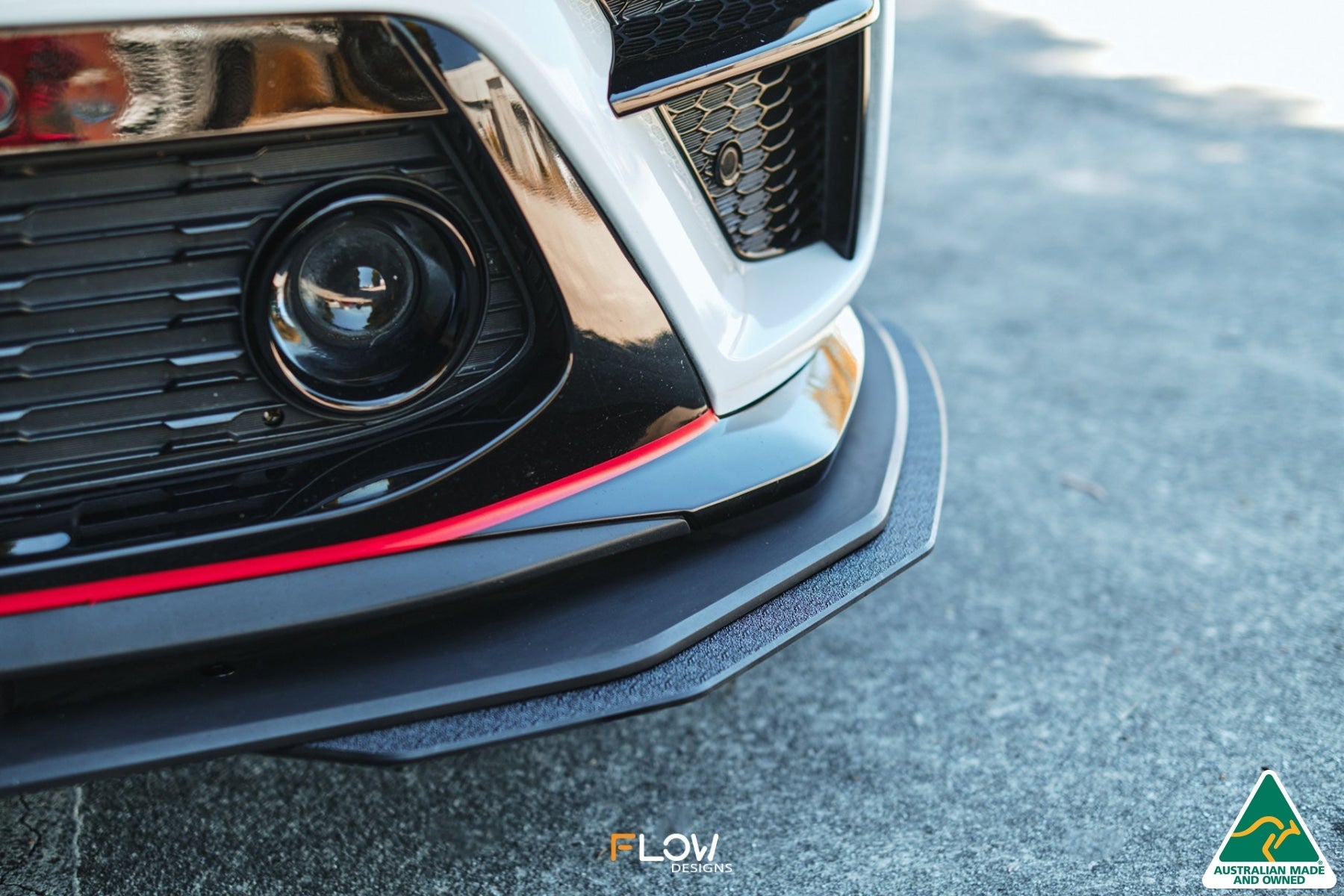 DISCONTINUED SANDED MATTE FINISH - Cerato GT PFL Front Lip Splitter & Reinforcement Brackets