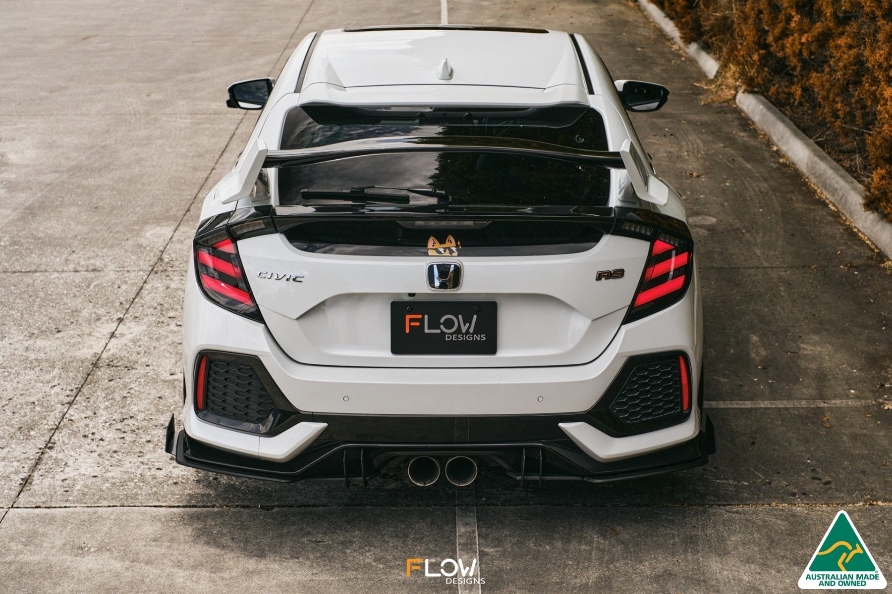 DEMO STOCK - FK4/FK7 Civic RS Hatch PFL Flow-Lock Rear Diffuser - GLOSS BLACK