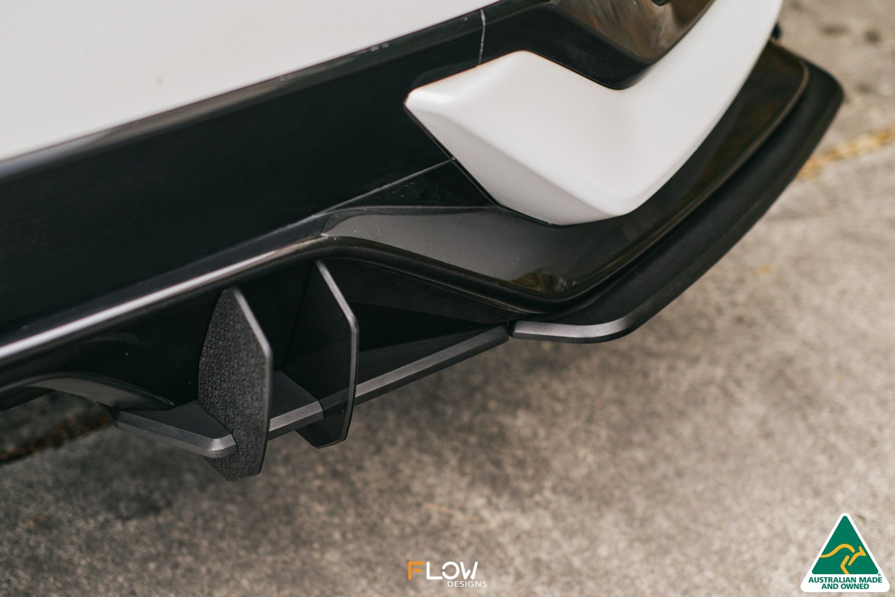 DEMO STOCK - FK4/FK7 Civic RS Hatch PFL Flow-Lock Rear Diffuser - GLOSS BLACK