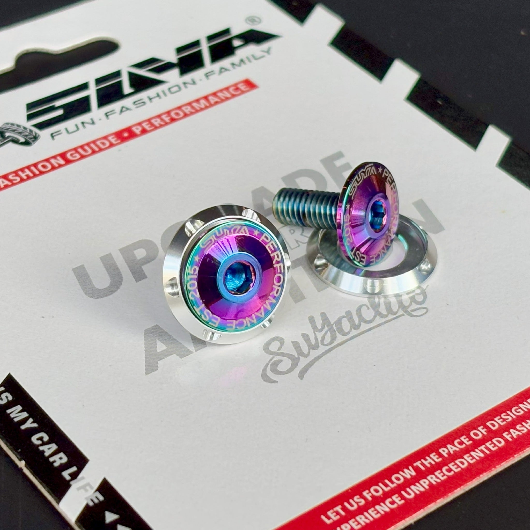 SUYA Car Supplies - Engine Bay - CNC M6 Dress Up Washer & Bolt (V1) - Titanium Bolts