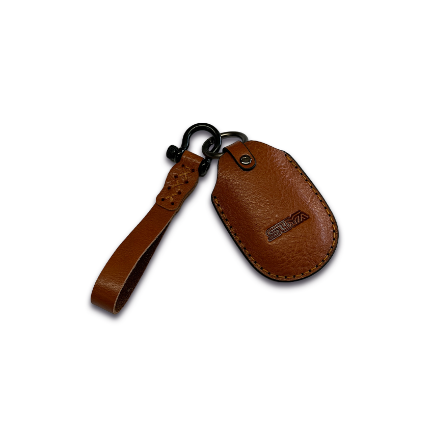 SUYA Keychain - Leather Key Fob Cover & Strap for Subaru BRZ / Levorg / WRX & Other Models