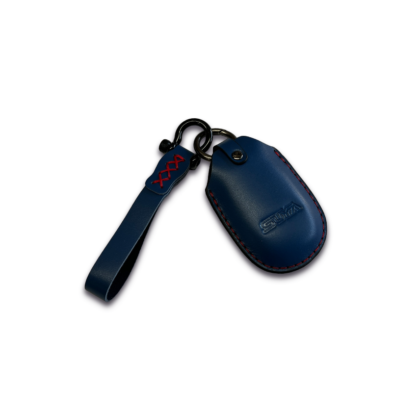 SUYA Keychain - Leather Key Fob Cover & Strap for Subaru BRZ / Levorg / WRX & Other Models