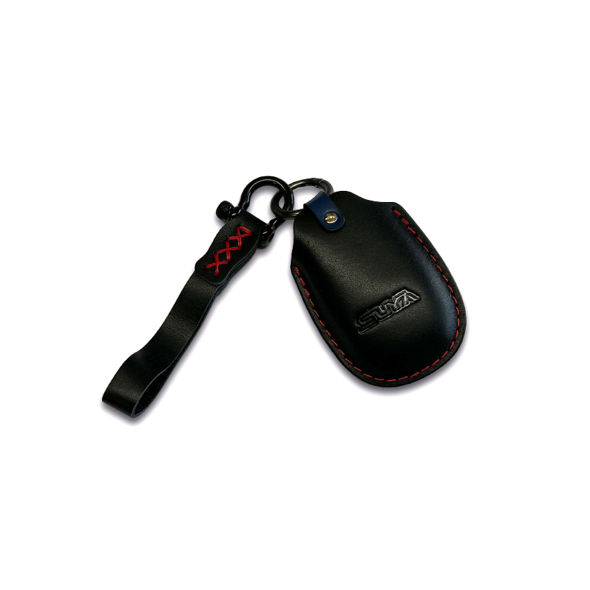 SUYA Keychain - Leather Key Fob Cover & Strap for Subaru BRZ / Levorg / WRX & Other Models