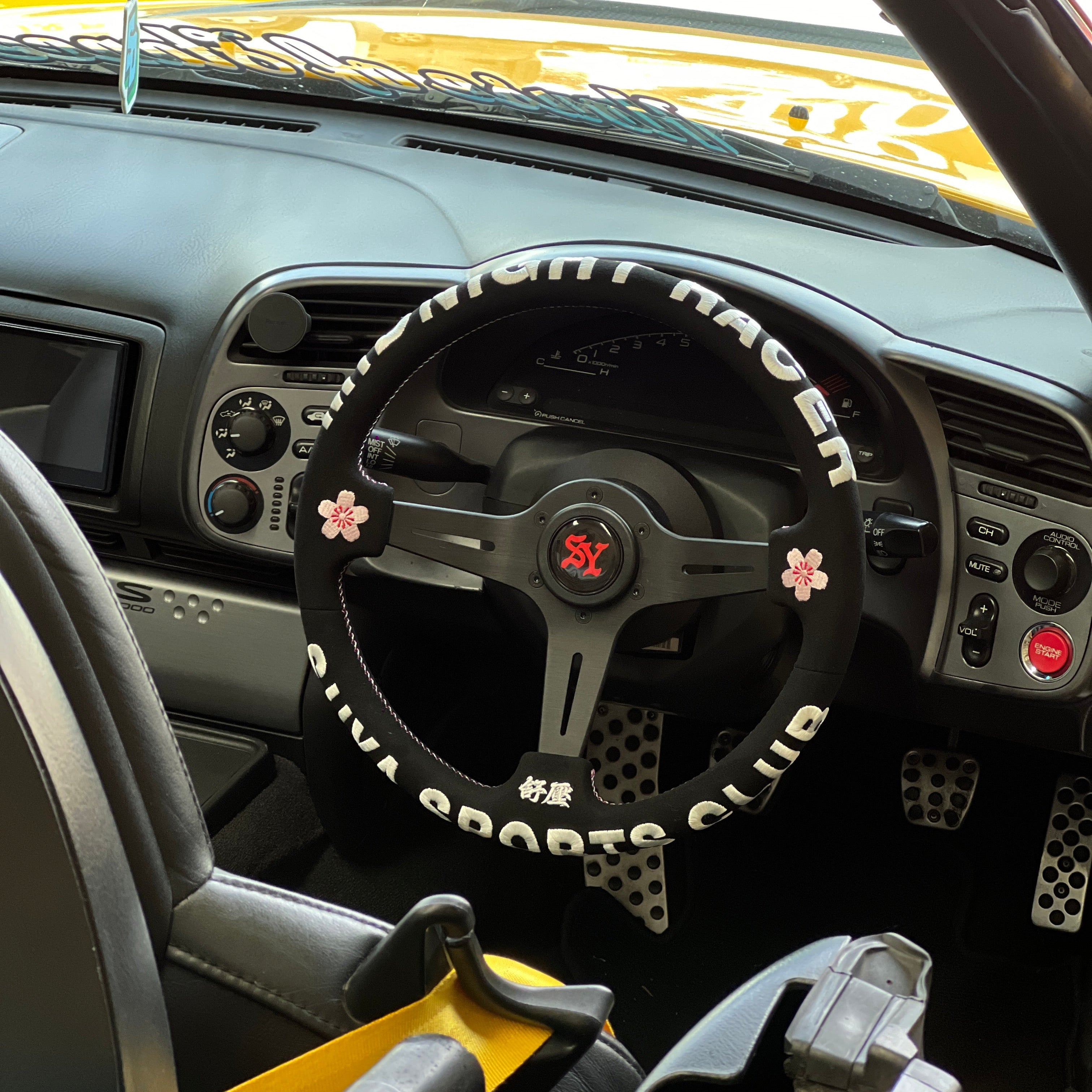 SUYA Car Supplies - Steering - Premium Suede Racing Steering Wheel with Horn Button - "Midnight Racer"