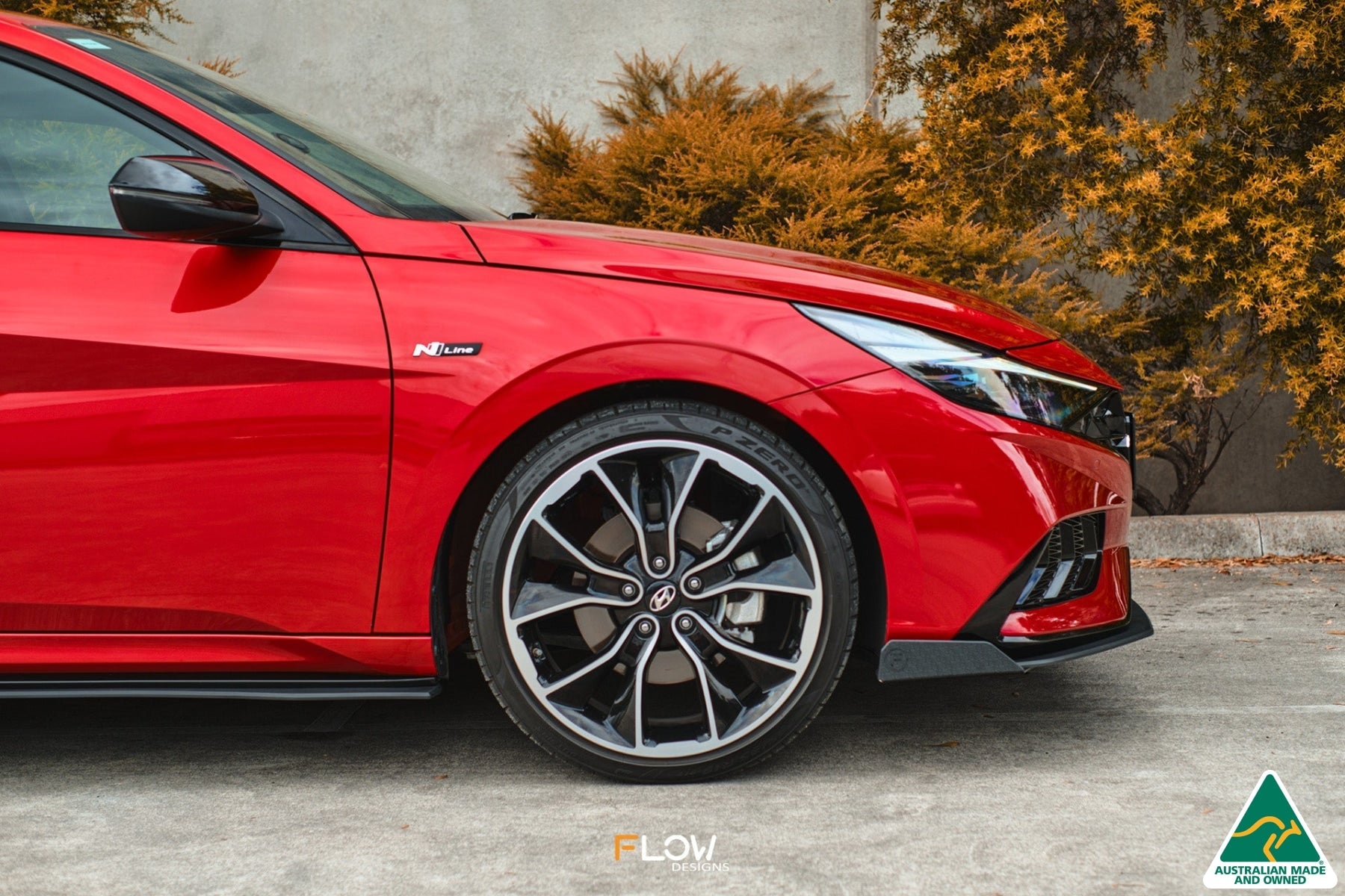 EX-DISPLAY - CN7 i30 N Line Sedan 2020 - 2022 Front Lip Splitter & Mounting Brace - GLOSS BLACK