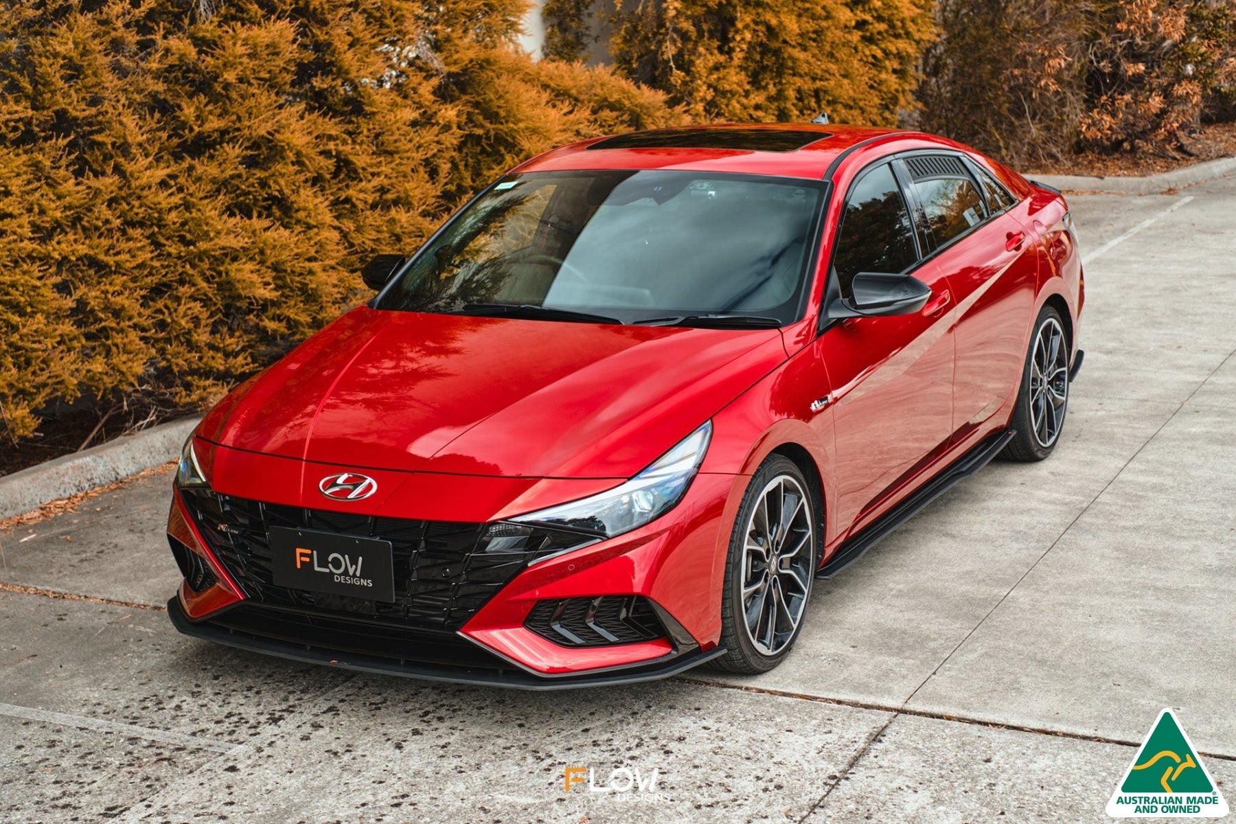EX-DISPLAY - CN7 i30 N Line Sedan 2020 - 2022 Front Lip Splitter & Mounting Brace - GLOSS BLACK