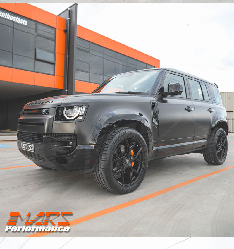 Gloss Black Wheel Arches Extensions Fender Flares for Land Rover Defender L663 110 2020-2024