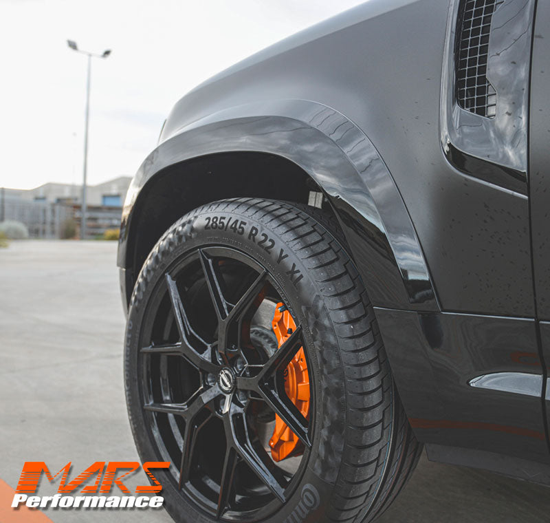 Gloss Black Wheel Arches Extensions Fender Flares for Land Rover Defender L663 110 2020-2024