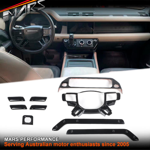 Gloss Black Replacement Interior Trim Covers for Land Rover Defender L663 90 110 130 2020-2024