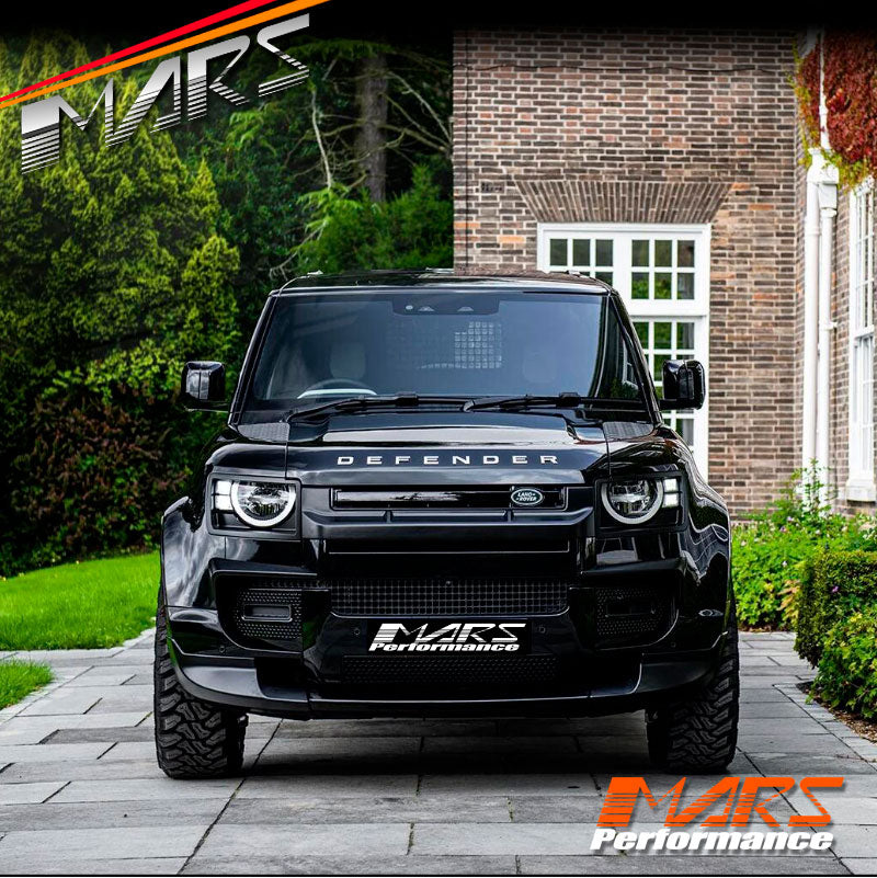 Gloss Black Front Bumper bar lip spoiler & Splitters for Land Rover Defender L663 90 110 130 2020-2024