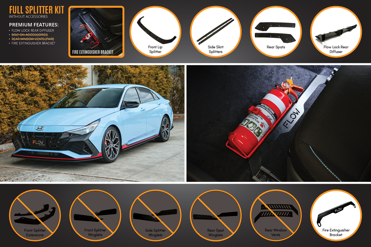CN7 i30N Sedan 2021-2023 Full Lip Splitter Set