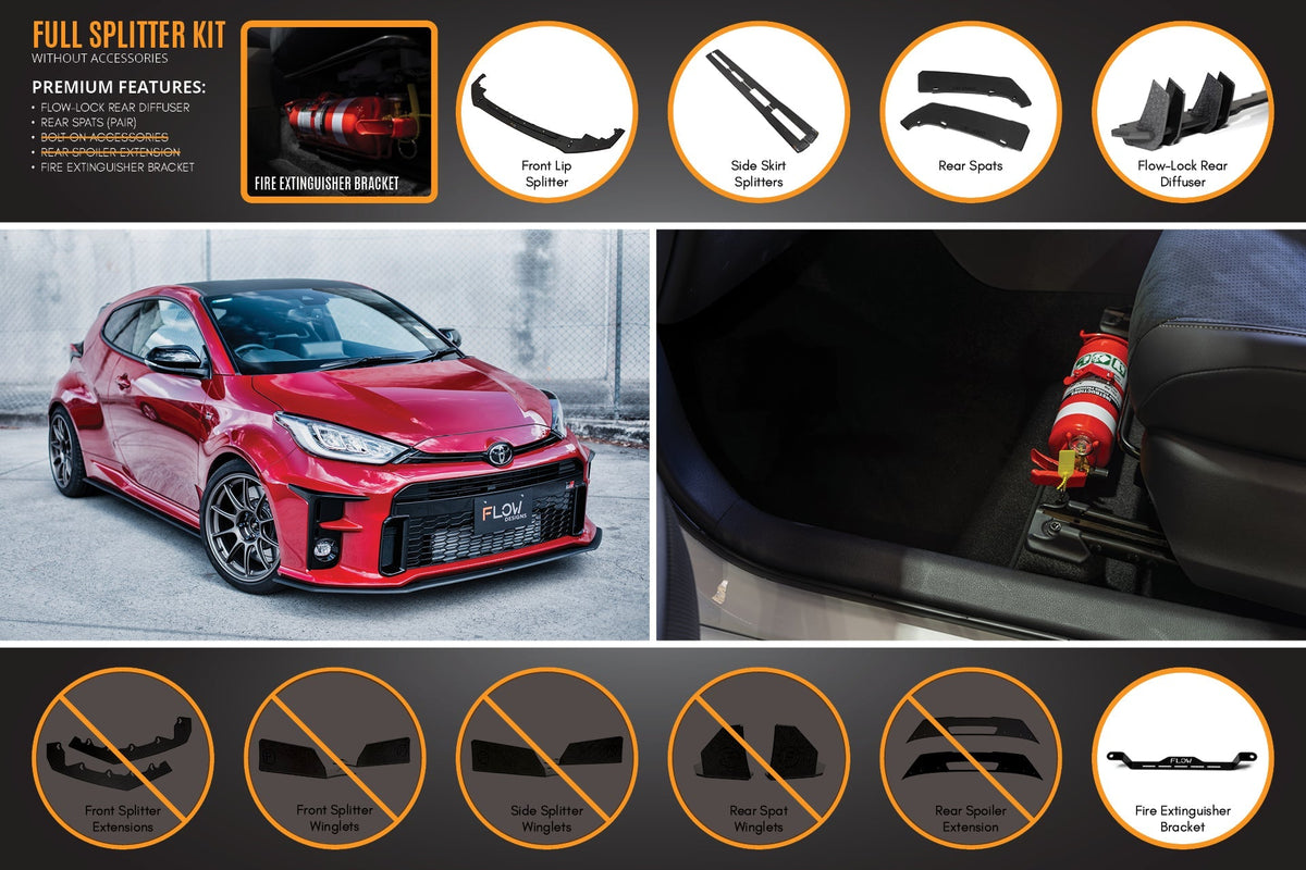 Yaris GR Gen1 Full Lip Splitter Kit With Rear Diffuser