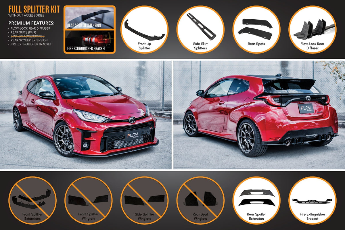 Yaris GR Gen1 Full Lip Splitter Kit With Rear Diffuser