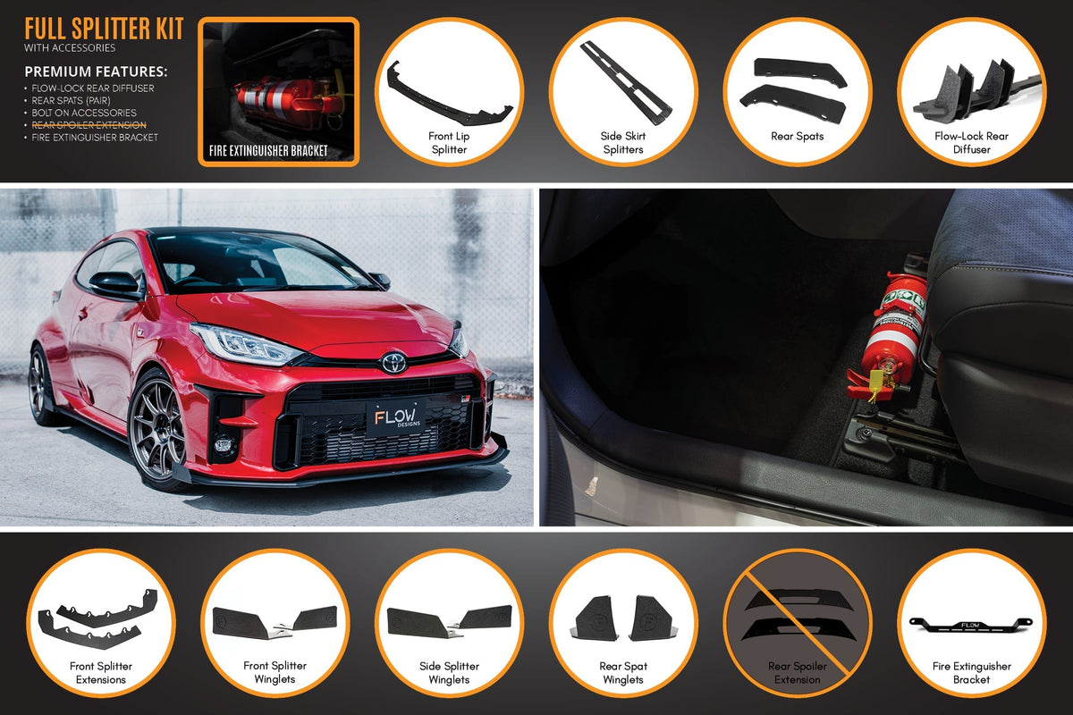 Yaris GR Gen1 Full Lip Splitter Kit With Rear Diffuser
