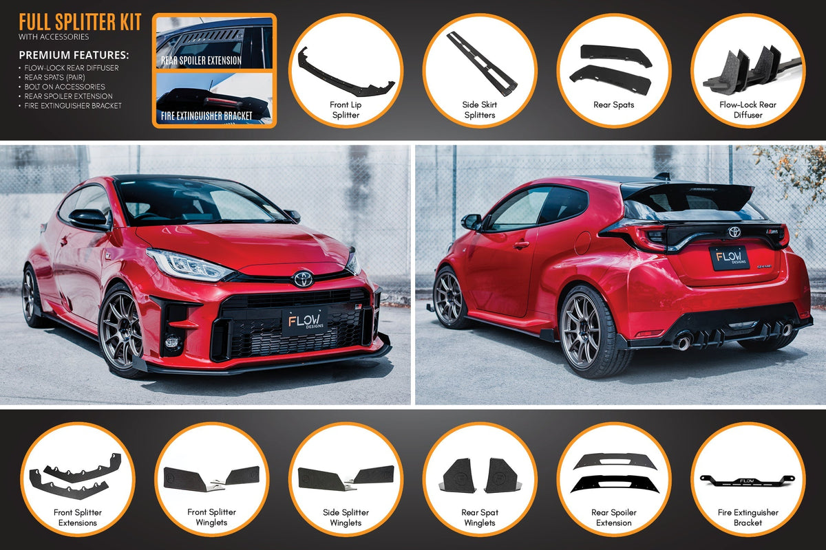 Yaris GR Gen1 Full Lip Splitter Kit With Rear Diffuser