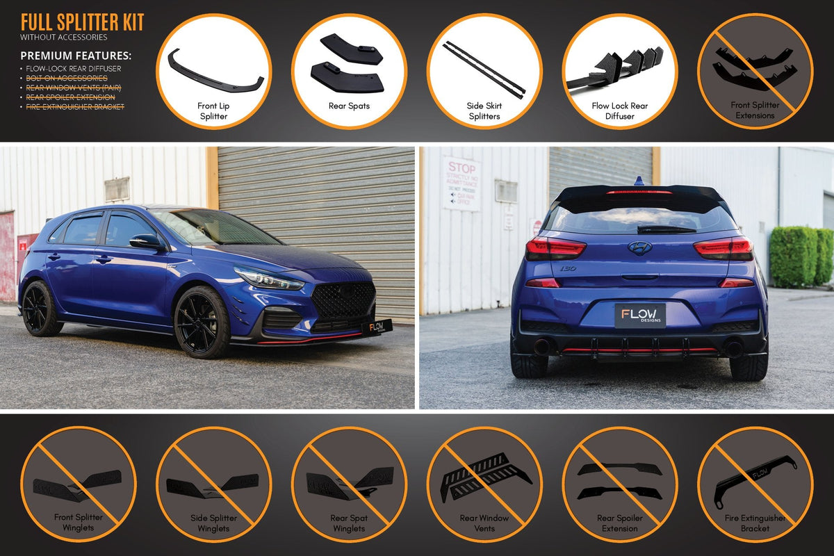 i30 N Line Hatch PD (2018-2023) Full Splitter Lip Set
