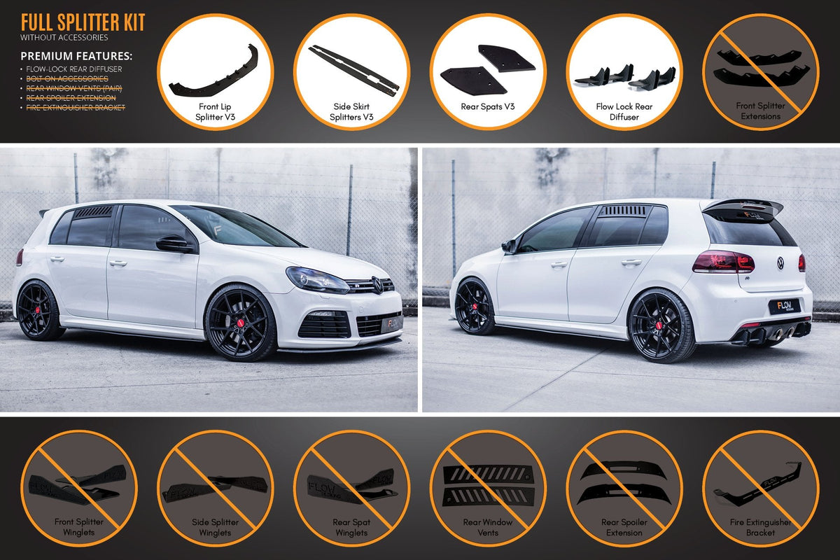 MK6 Golf R Full Lip Splitter Set
