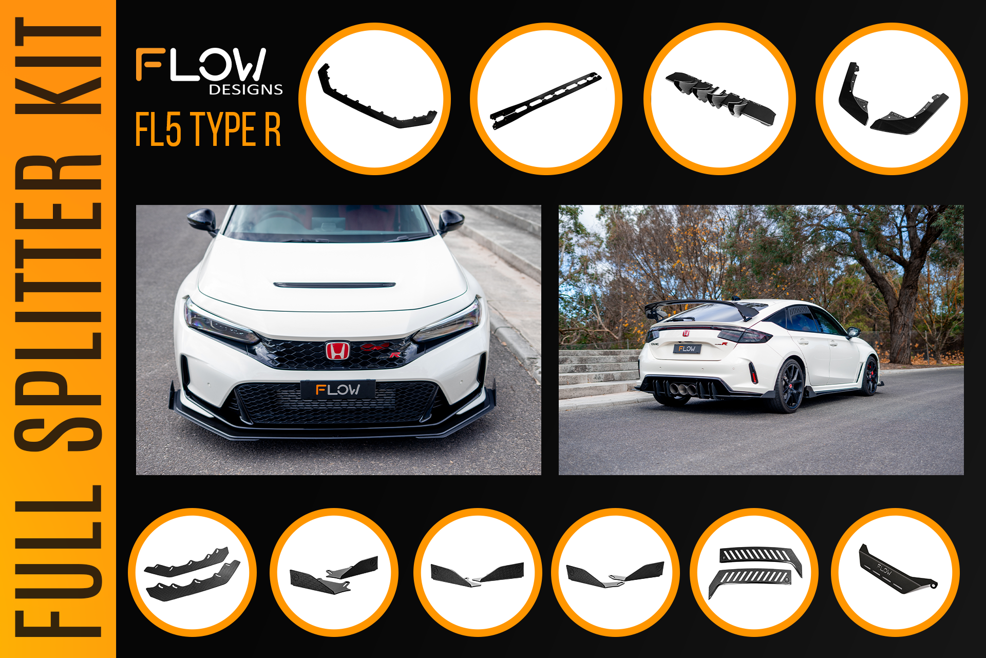 Honda FL5 Civic Type R - Full Lip Splitter Set