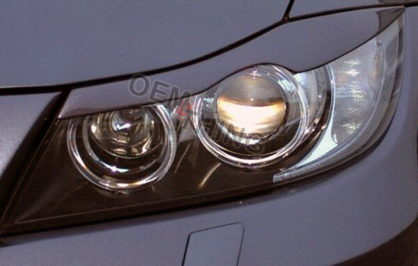 D1 Style Eyelid/Headlight Cover For 2006-2011 BMW E90 3-Series & M3 (UNPAINTED)