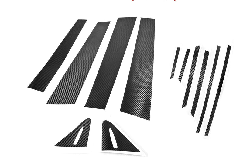 STREET ELEMENT Pillar Trim Vinyl Overlays (12PCS) For 2018+ Toyota Corolla E210 [Carbon Vinyl]