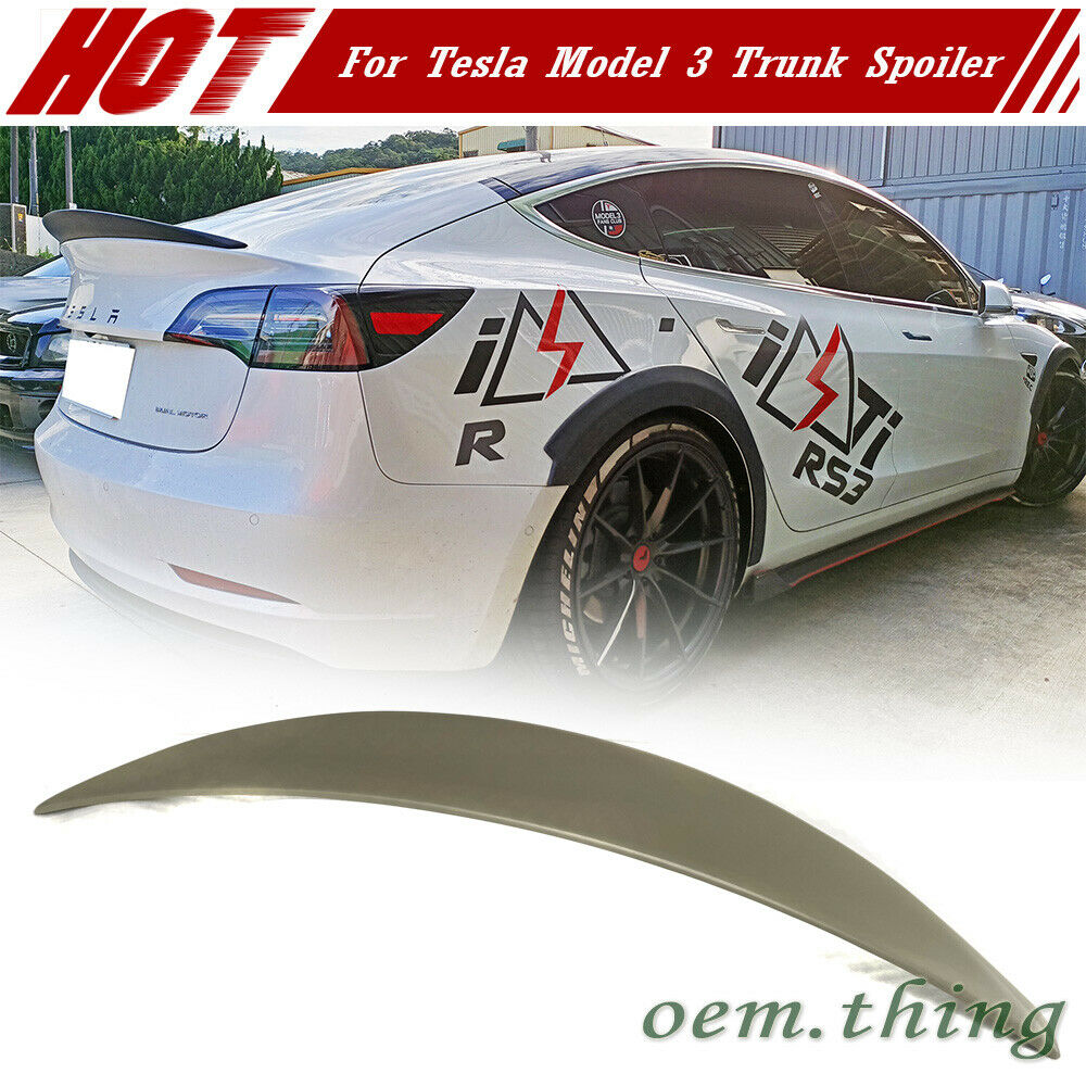 SEP2 Style Rear Trunk Lip Spoiler For 2019-2021 Tesla Model 3 (CARBON FIBRE)