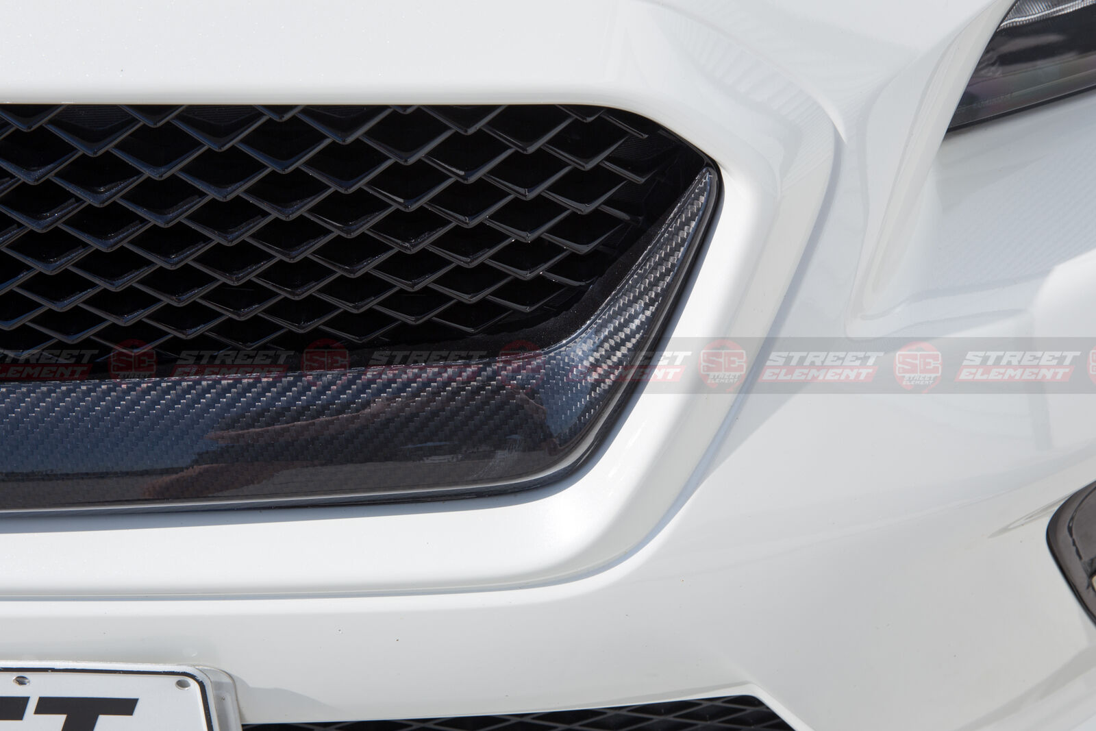 Dry Carbon Fiber Front Grille Cover For MY14-17 Subaru WRX Premium / STI (CF)