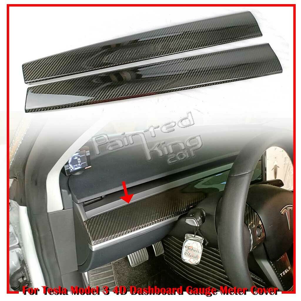 OEM+ Style Interior Dash Trim Covers For 2019-2021 Tesla Model 3 (CARBON FIBRE)