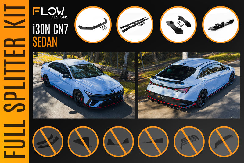 CN7 V2 i30N Sedan FL 2024 Full Lip Splitter Set