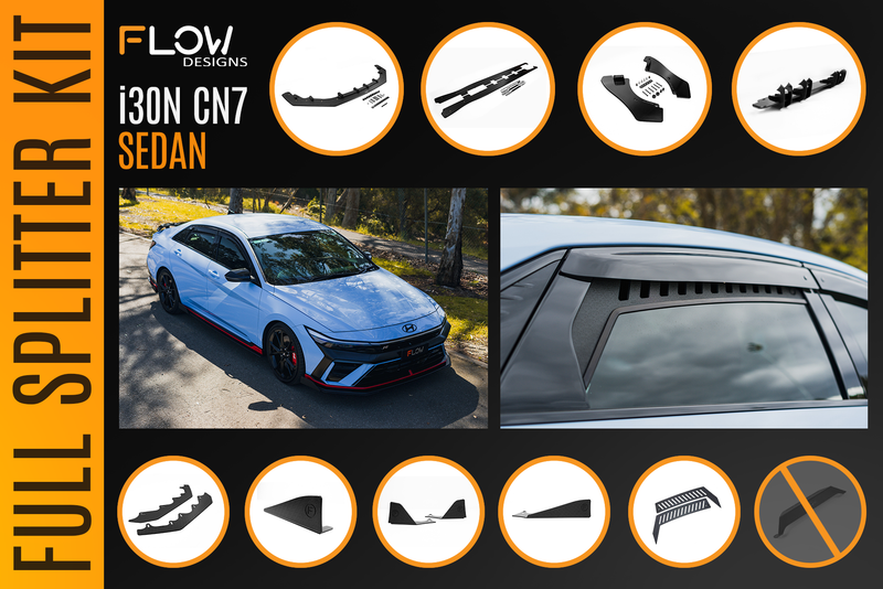 CN7 V2 i30N Sedan FL 2024 Full Lip Splitter Set