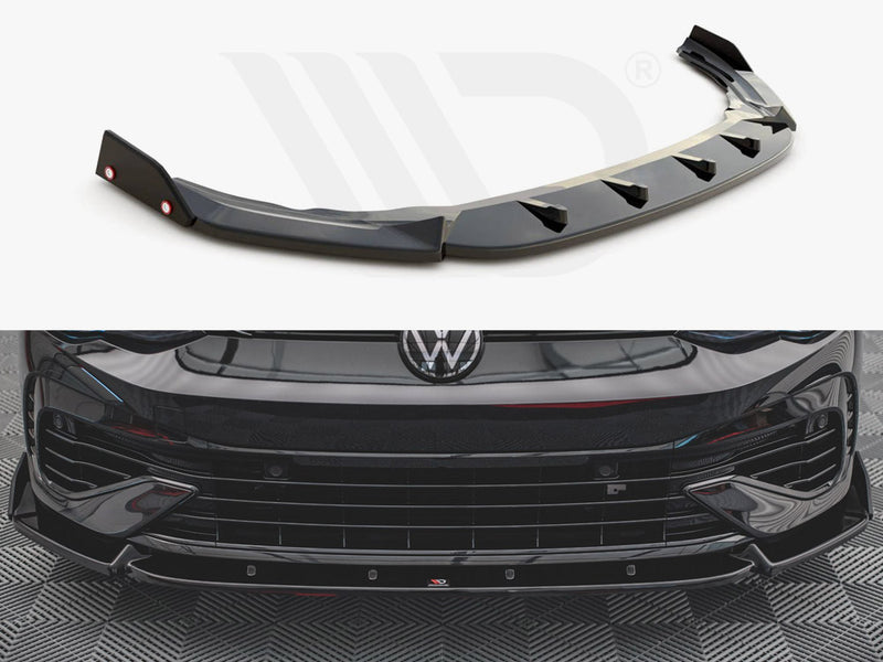 MAXTON DESIGN Front Splitter V.2 + Flaps For 2021+ VW Golf MK8 R