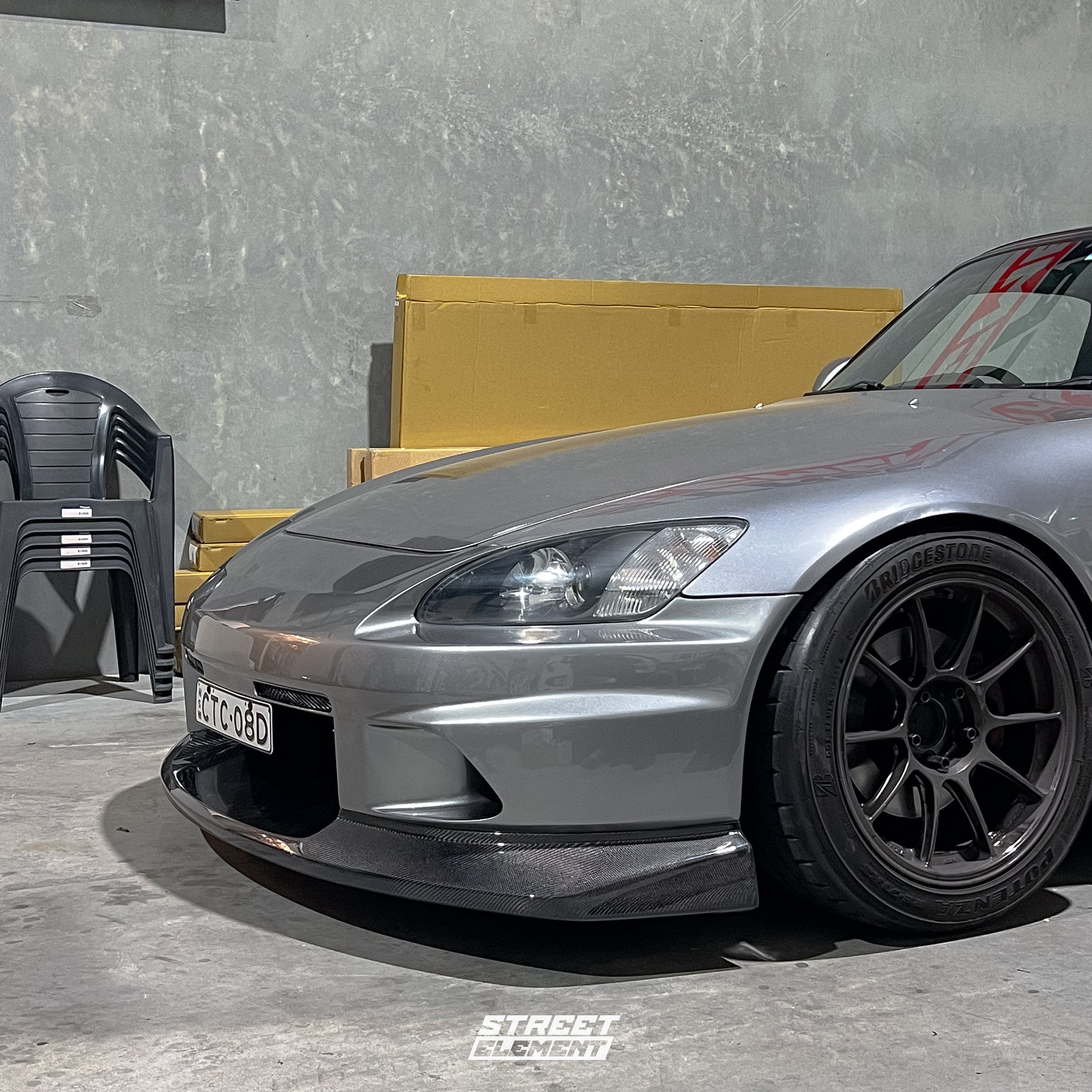 VOLTEX Style Front Splitter For 1999-2009 Honda S2000 AP1 AP2 [Carbon Fibre]