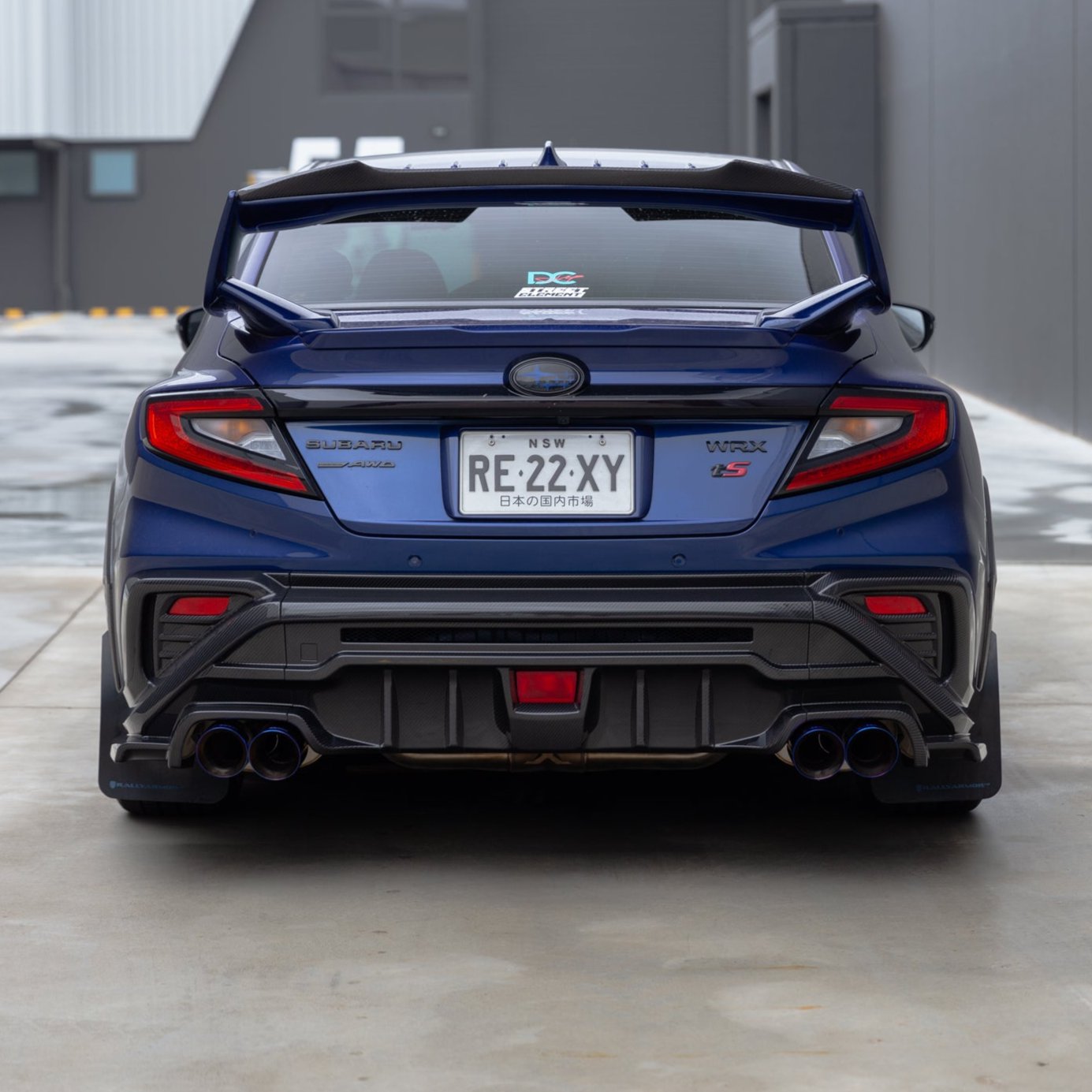 Axis Parts Dry Carbon Fibre Rear Bumper Covers (3-Piece) for Subaru WRX (VB) 2022-2025