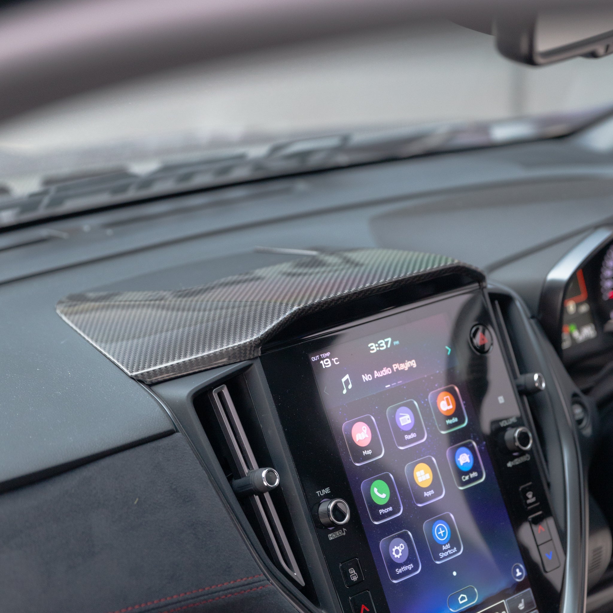 FloKraft Dry Carbon Fibre Centre Information Display Hood Cover For Subaru WRX VB/VN 2022+