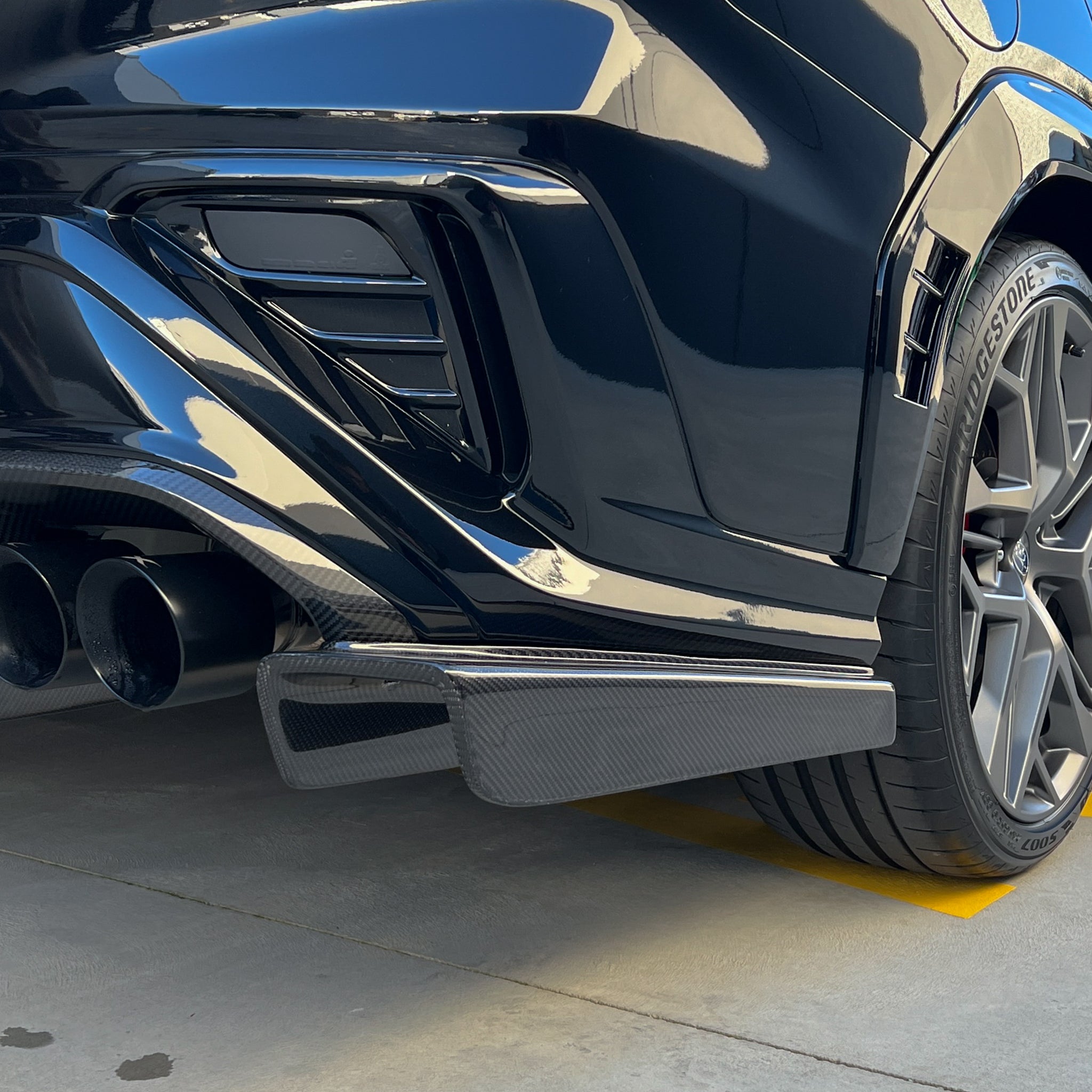 DMAKER MB-Spec Rear Side Spats & Diffusers / Under Spoilers for Subaru WRX (VB) 2022-2025 [Carbon Fibre]