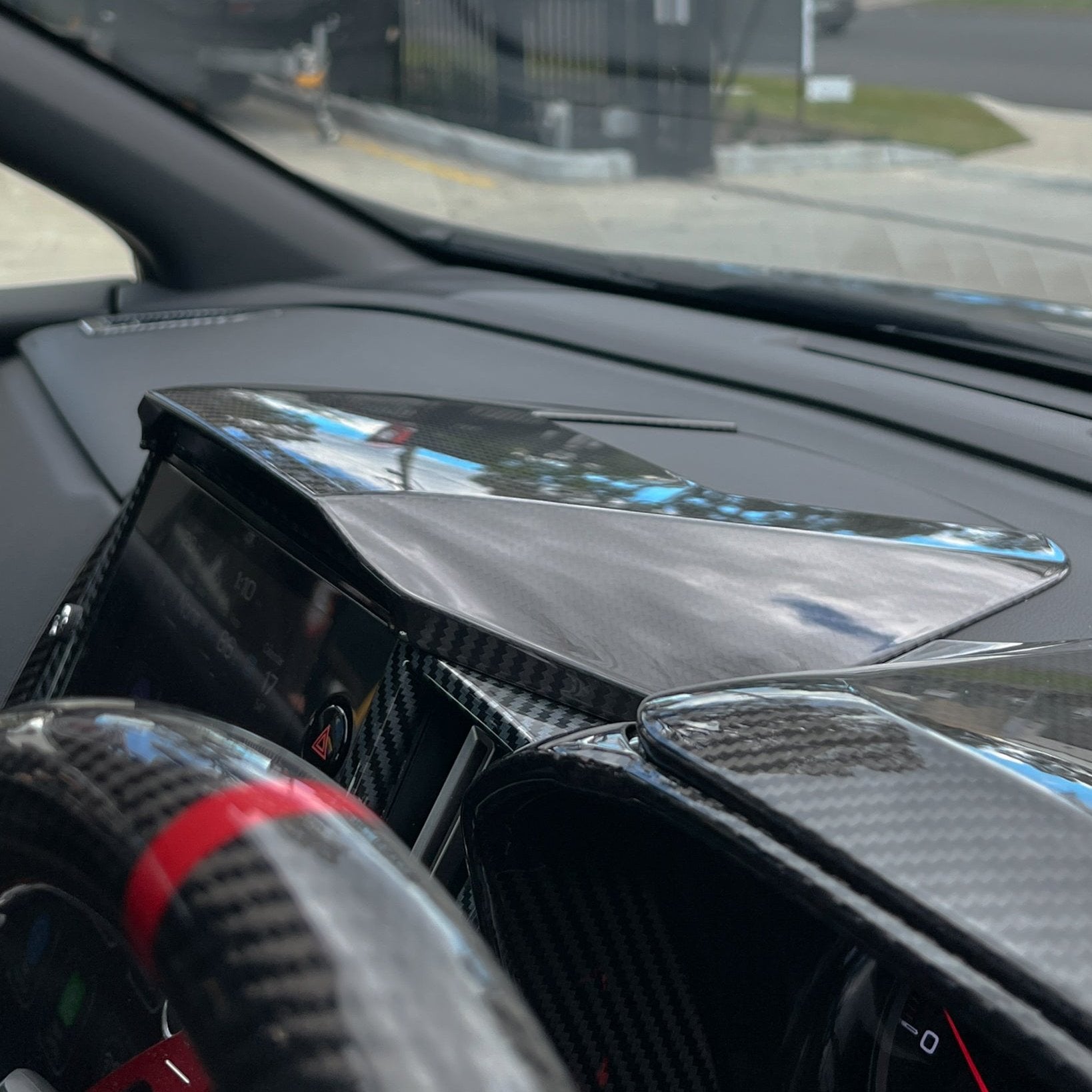 Axis Parts Dry Carbon Fibre Centre Information Display Hood for Subaru WRX (VB) & WRX Sportswagon (VN) 2022-2025