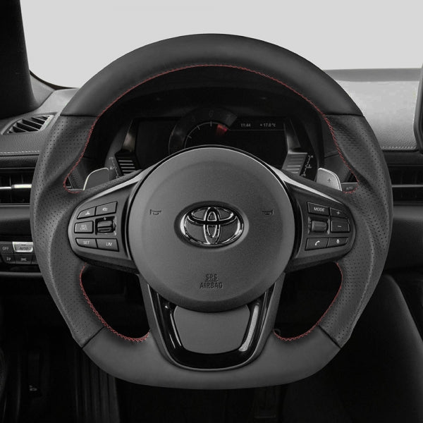 D-Shape Steering Wheel (Leather + Leather) For Toyota GR Supra A90 2019+