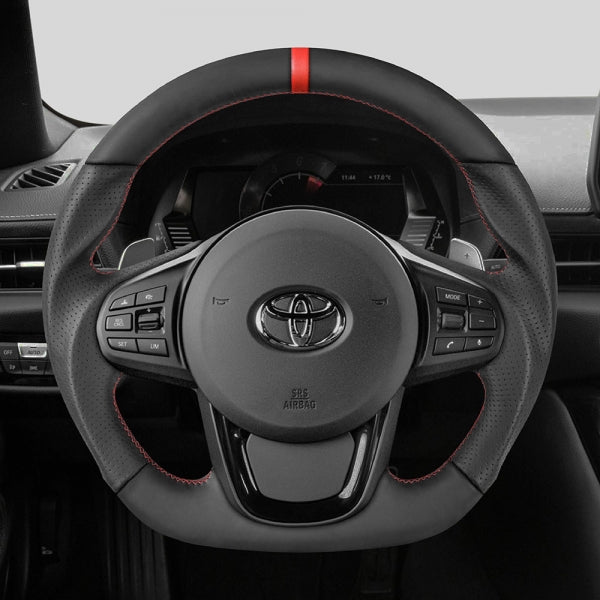 D-Shape Steering Wheel (Leather + Leather) For Toyota GR Supra A90 2019+