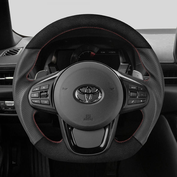D-Shape Steering Wheel (Suede + Leather) For Toyota GR Supra A90 2019+